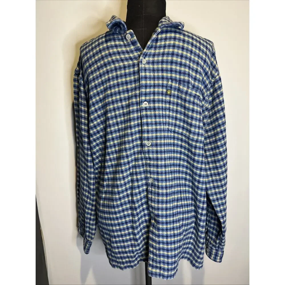 North‎ Face A5 Series Flannel Button Up Blues X-Large Mens 100% Cotton Outdoorsy
